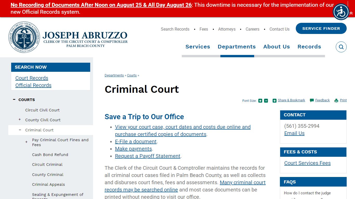 Criminal Court | Clerk of the Circuit Court & Comptroller, Palm Beach ...